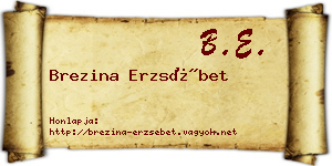 Brezina Erzsébet névjegykártya