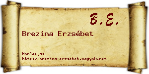 Brezina Erzsébet névjegykártya